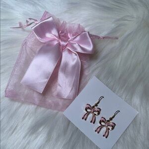Pink Bow Earrings